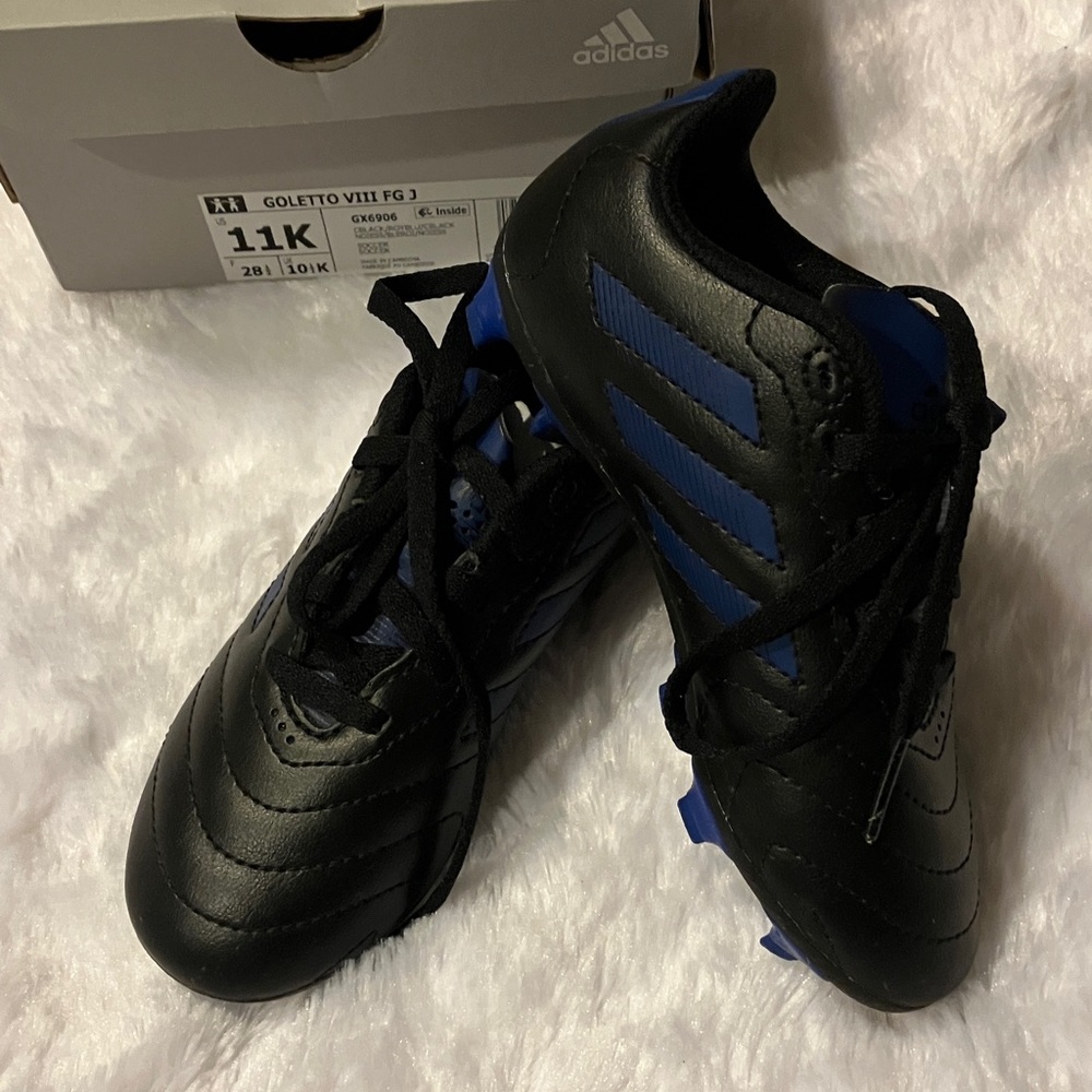 Adidas Black and Blue Soccer Shoes